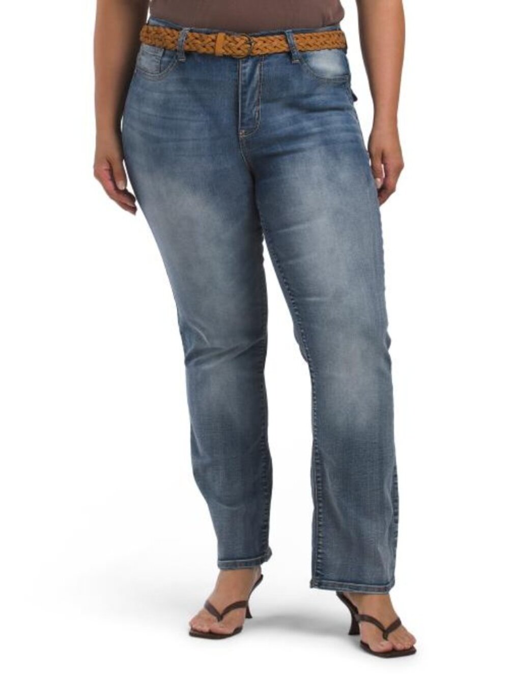 WALLFLOWER Plus Luscious Curvy Bootcut Jeans With Embellished Back Pockets - Picture 1 of 3